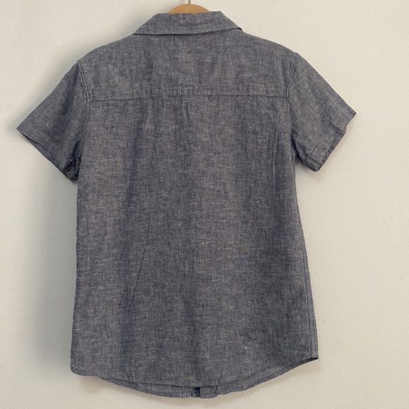 Boys Linen blend Collared Button up Shirt - Size 7 - Picture 3 of 4